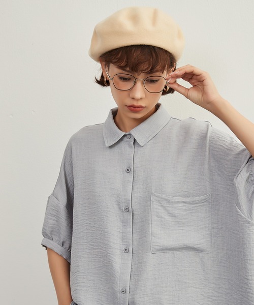 On One's Own(オンワンズオン)の「On One's Own ルーズフィットゆるふわ半袖シャツ(シャツ/ブラウス・レディース・グレー/ブルー/ピンク・FREE)」の10枚目の写真