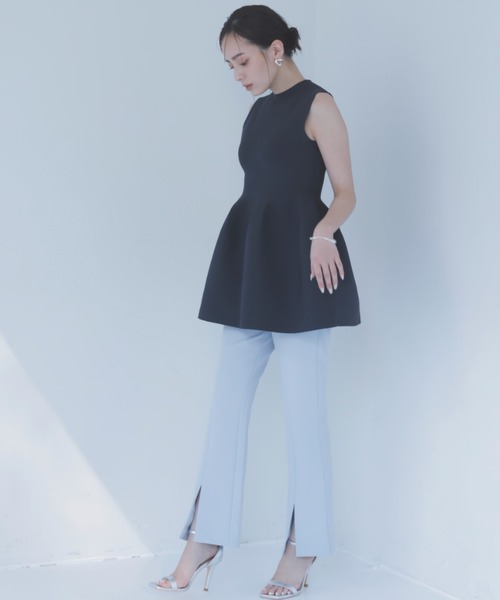 ホールガーメントペプラムノースリーブニットanuans アニュアンス anuans ホールガーメントペプラムノースリーブ