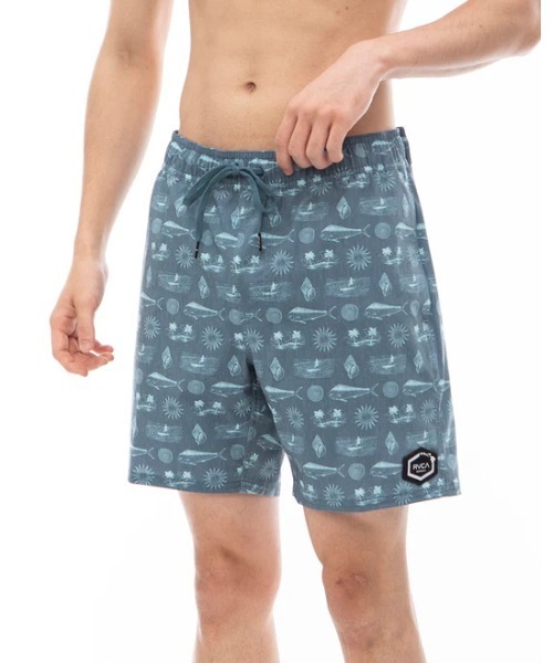 【セール】RVCA メンズ 【HAWAII】 DORADO HEMP STRETCH ボードショーツ/サーフトランクス 【2024年夏モデル】/ルーカウエストゴムバギーショーツ (水着)（水着）｜RVCA（ルーカ）