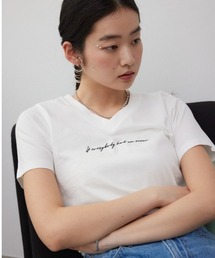 フロントメッセージロゴTシャツ