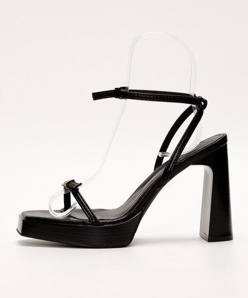 SVEC(シュベック)の「ブロックハイヒール アンクルストラップ サンダル(サンダル・レディース・ブラック系その他/ブラック・37/39/35)」の3枚目の写真