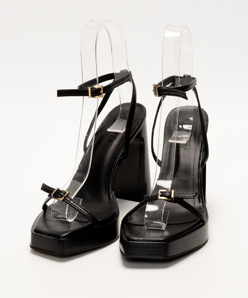 SVEC(シュベック)の「ブロックハイヒール アンクルストラップ サンダル(サンダル・レディース・ブラック系その他/ブラック・37/39/35)」の4枚目の写真