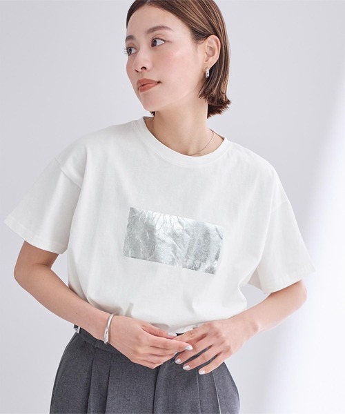 UR'S（ユアーズ）の「箔プリントTシャツ（Tシャツ/カットソー・レディース・ホワイト系その他/ブラック系その他2/ホワイト系その他2/ブラック系その他/ピンク系その他・M）」の13枚目の写真