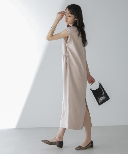 【お値下げ】【タグ付新品】ナノ・ユニバース　フレンチスリーブワンピース Anti Smell Linen フレンチスリーブ ワンピース