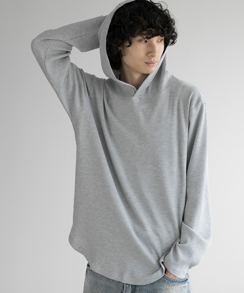aimoha(アイモハ)の「aimoha men HEAVY COTTON KNIT HOODIE(パーカー・メンズ・グレー/ブラック/ホワイト・LARGE/X-LARGE/XX-LARGE/XXX-LARGE)」の1枚目の写真