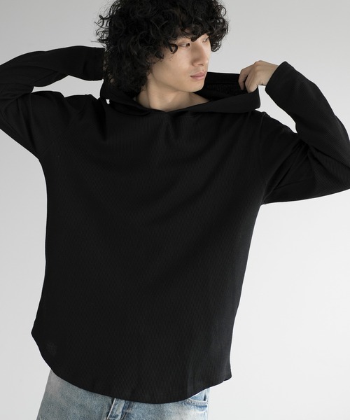 aimoha(アイモハ)の「aimoha men HEAVY COTTON KNIT HOODIE(パーカー・メンズ・グレー/ブラック/ホワイト・LARGE/X-LARGE/XX-LARGE/XXX-LARGE)」の3枚目の写真