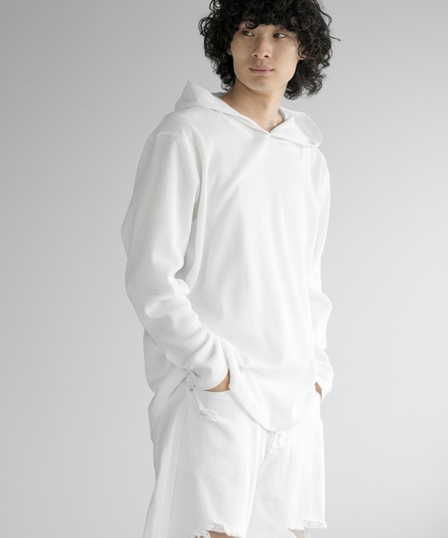 aimoha(アイモハ)の「aimoha men HEAVY COTTON KNIT HOODIE(パーカー・メンズ・グレー/ブラック/ホワイト・LARGE/X-LARGE/XX-LARGE/XXX-LARGE)」の5枚目の写真