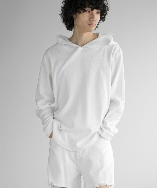 aimoha(アイモハ)の「aimoha men HEAVY COTTON KNIT HOODIE(パーカー・メンズ・グレー/ブラック/ホワイト・LARGE/X-LARGE/XX-LARGE/XXX-LARGE)」の7枚目の写真