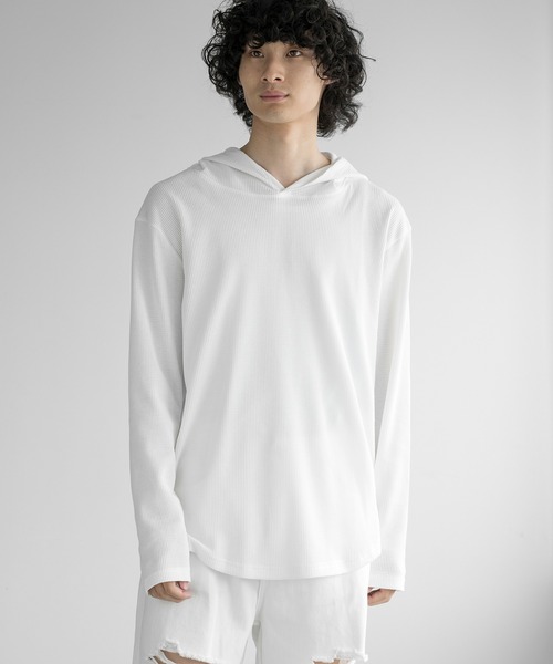 aimoha(アイモハ)の「aimoha men HEAVY COTTON KNIT HOODIE(パーカー・メンズ・グレー/ブラック/ホワイト・LARGE/X-LARGE/XX-LARGE/XXX-LARGE)」の9枚目の写真