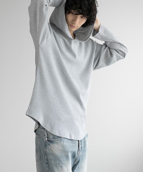 aimoha(アイモハ)の「aimoha men HEAVY COTTON KNIT HOODIE(パーカー・メンズ・グレー/ブラック/ホワイト・LARGE/X-LARGE/XX-LARGE/XXX-LARGE)」の10枚目の写真