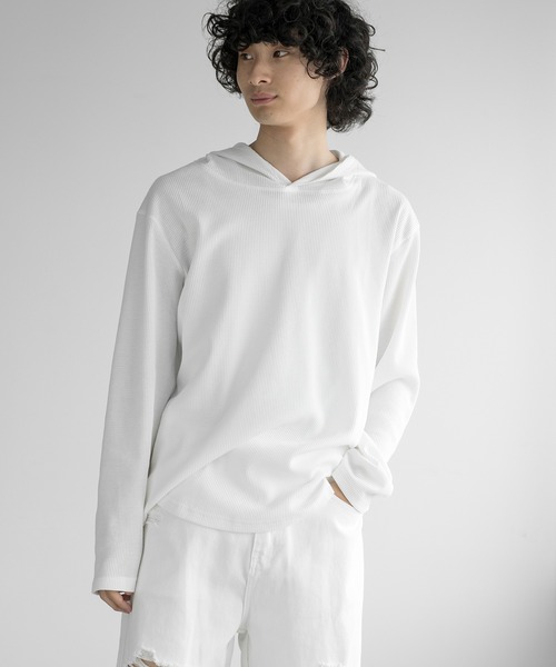 aimoha(アイモハ)の「aimoha men HEAVY COTTON KNIT HOODIE(パーカー・メンズ・グレー/ブラック/ホワイト・LARGE/X-LARGE/XX-LARGE/XXX-LARGE)」の11枚目の写真