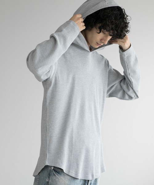 aimoha(アイモハ)の「aimoha men HEAVY COTTON KNIT HOODIE(パーカー・メンズ・グレー/ブラック/ホワイト・LARGE/X-LARGE/XX-LARGE/XXX-LARGE)」の12枚目の写真