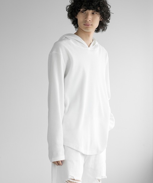 aimoha(アイモハ)の「aimoha men HEAVY COTTON KNIT HOODIE(パーカー・メンズ・グレー/ブラック/ホワイト・LARGE/X-LARGE/XX-LARGE/XXX-LARGE)」の14枚目の写真