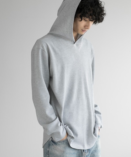 aimoha(アイモハ)の「aimoha men HEAVY COTTON KNIT HOODIE(パーカー・メンズ・グレー/ブラック/ホワイト・LARGE/X-LARGE/XX-LARGE/XXX-LARGE)」の17枚目の写真
