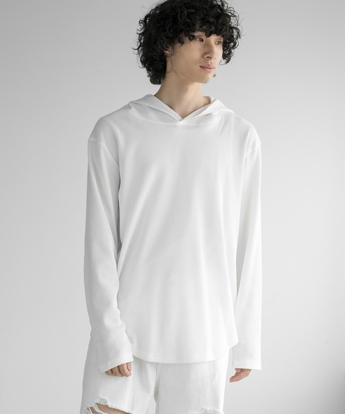 aimoha(アイモハ)の「aimoha men HEAVY COTTON KNIT HOODIE(パーカー・メンズ・グレー/ブラック/ホワイト・LARGE/X-LARGE/XX-LARGE/XXX-LARGE)」の18枚目の写真