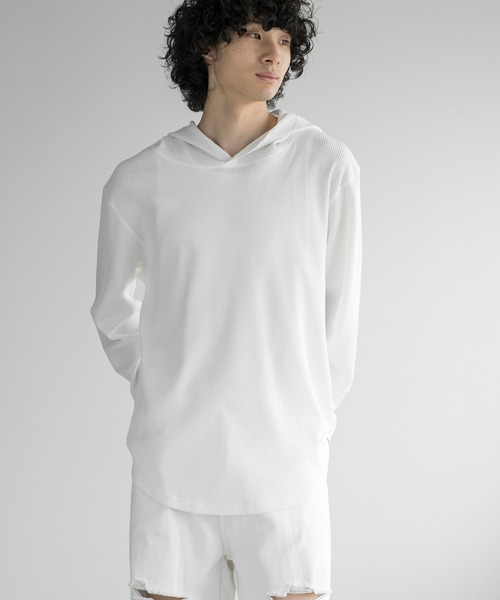 aimoha(アイモハ)の「aimoha men HEAVY COTTON KNIT HOODIE(パーカー・メンズ・グレー/ブラック/ホワイト・LARGE/X-LARGE/XX-LARGE/XXX-LARGE)」の19枚目の写真
