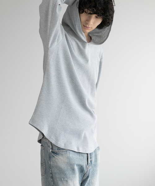 aimoha(アイモハ)の「aimoha men HEAVY COTTON KNIT HOODIE(パーカー・メンズ・グレー/ブラック/ホワイト・LARGE/X-LARGE/XX-LARGE/XXX-LARGE)」の21枚目の写真