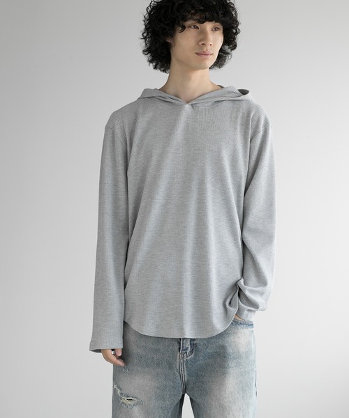 aimoha(アイモハ)の「aimoha men HEAVY COTTON KNIT HOODIE(パーカー・メンズ・グレー/ブラック/ホワイト・LARGE/X-LARGE/XX-LARGE/XXX-LARGE)」の22枚目の写真