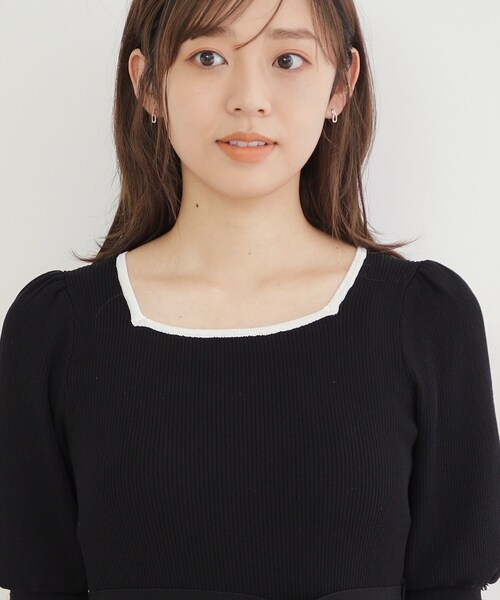 //美品//MS BI-COLOR LS HIGH NECK XL index（インデックス）の「◇バイカラープリーツニット