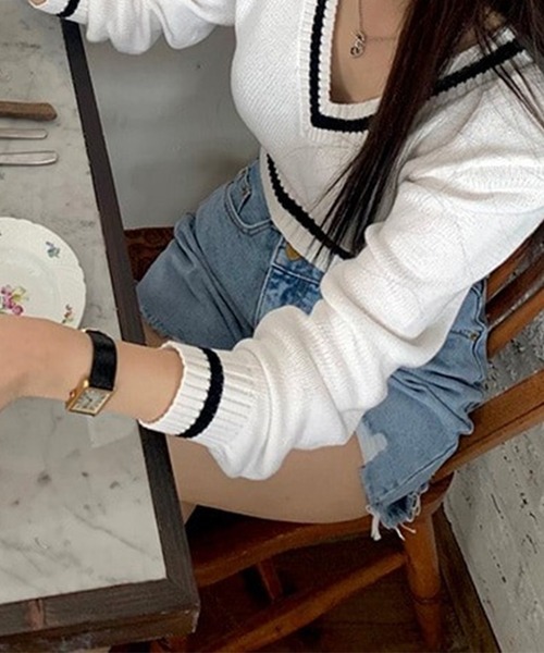 LYEON（リヨン）の「アシメウエストデニムショートパンツ（デニムパンツ・レディース・ブルー・LARGE/MEDIUM/SMALL）」の3枚目の写真