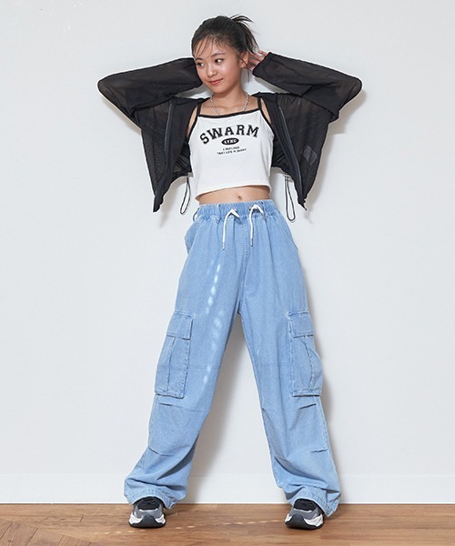 LOVETOXIC（ラブトキシック）の「【LTXC/冷感】デニムカーゴ（その他パンツ・キッズ・サックスブルー/グレー・LL/L/M/S）」の7枚目の写真