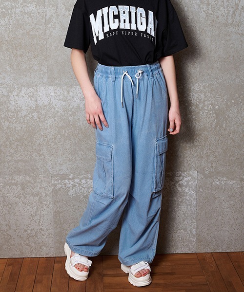 LOVETOXIC（ラブトキシック）の「【LTXC/冷感】デニムカーゴ（その他パンツ・キッズ・サックスブルー/グレー・LL/L/M/S）」の8枚目の写真