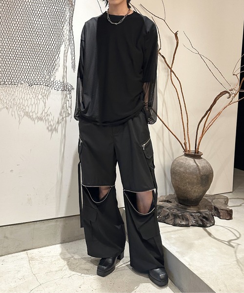 HARE（ハレ）の「リバーシブルシアーレイヤードカットソー(HARE)（Tシャツ/カットソー・メンズ・ブラック/グレー/ブラック系その他・FREE）」の22枚目の写真