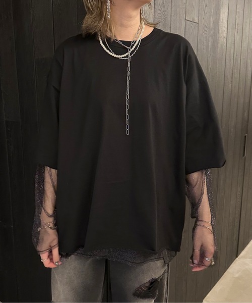HARE（ハレ）の「リバーシブルシアーレイヤードカットソー(HARE)（Tシャツ/カットソー・メンズ・ブラック/グレー/ブラック系その他・FREE）」の19枚目の写真