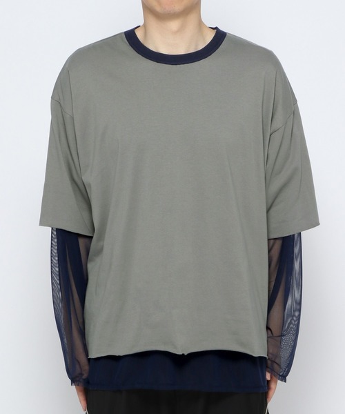 HARE（ハレ）の「リバーシブルシアーレイヤードカットソー(HARE)（Tシャツ/カットソー・メンズ・ブラック/グレー/ブラック系その他・FREE）」の18枚目の写真