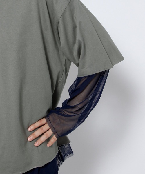 HARE（ハレ）の「リバーシブルシアーレイヤードカットソー(HARE)（Tシャツ/カットソー・メンズ・ブラック/グレー/ブラック系その他・FREE）」の13枚目の写真