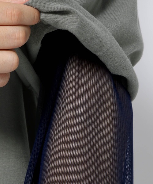 HARE（ハレ）の「リバーシブルシアーレイヤードカットソー(HARE)（Tシャツ/カットソー・メンズ・ブラック/グレー/ブラック系その他・FREE）」の10枚目の写真