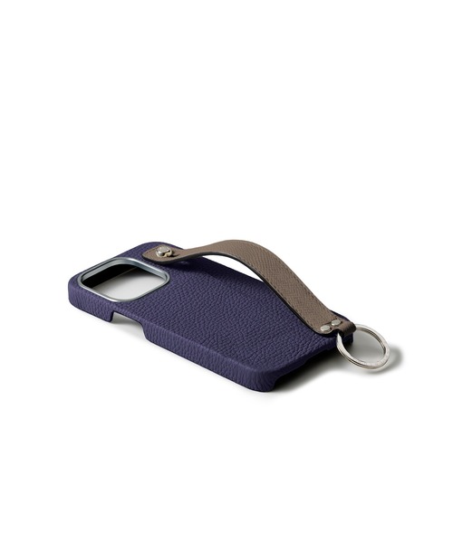 iPhone15Pro)ハンドル付き バックカバーケース シュリンクレザー