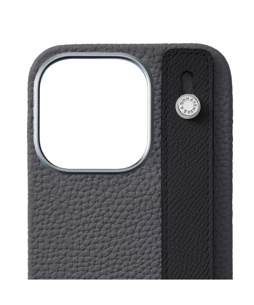 iPhone15Pro)ハンドル付き バックカバーケース シュリンクレザー