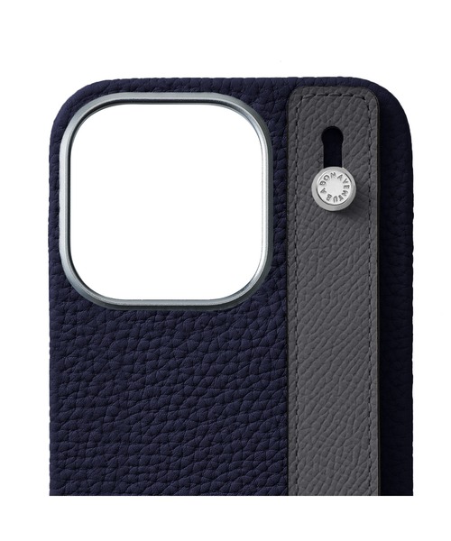 iPhone15Pro)ハンドル付き バックカバーケース シュリンクレザー