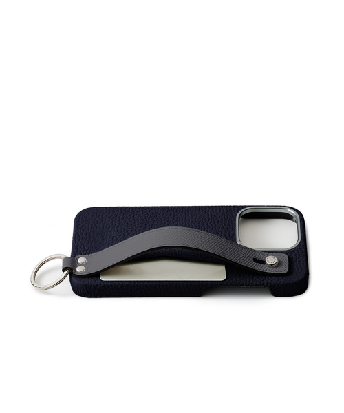 iPhone15Pro)ハンドル付き バックカバーケース シュリンクレザー