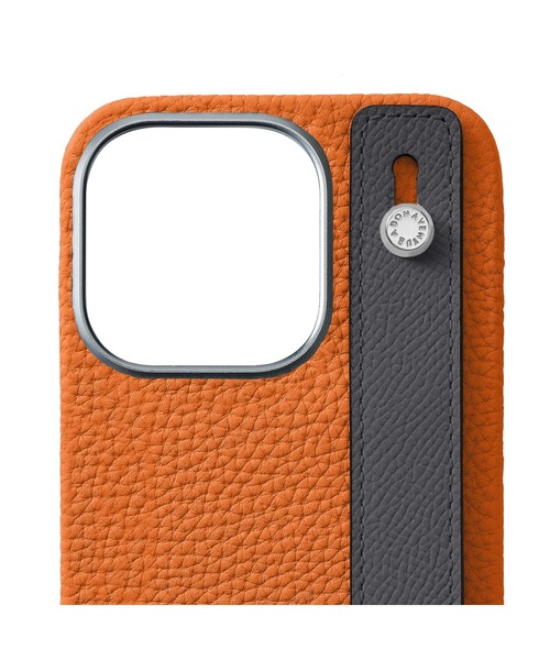 iPhone15Pro)ハンドル付き バックカバーケース シュリンクレザー