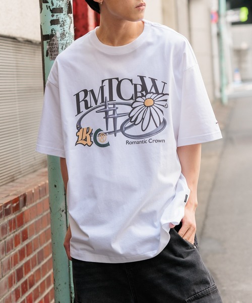 【ROMANTIC CROWN】★24SS★リペア シャイニング ロゴ Tシャツ セール】【UNISEX】ROMANTIC CROWN／シャイニングロゴT（Tシャツ