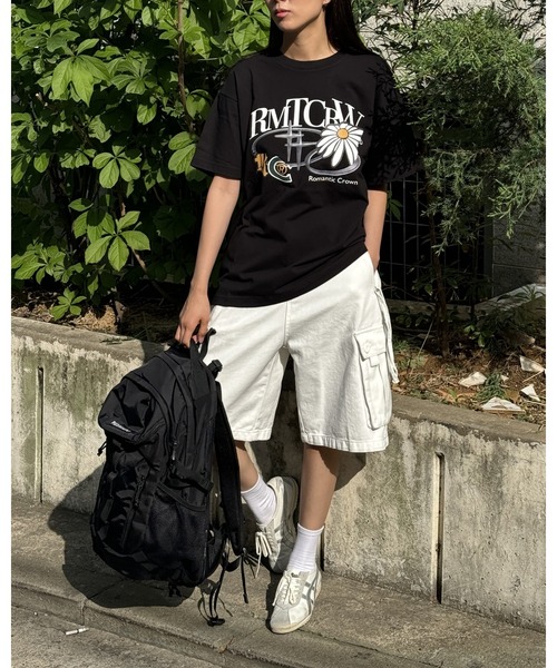 【ROMANTIC CROWN】★24SS★リペア シャイニング ロゴ Tシャツ セール】【UNISEX】ROMANTIC CROWN／シャイニングロゴT（Tシャツ