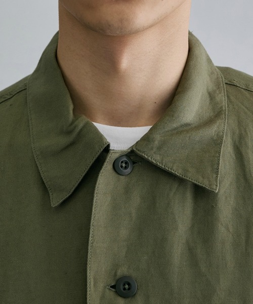 ※ALPHA（アルファ）の「ユーティリティリネンシャツ / スーベニア刺繍 半袖（SOUVENIR）（シャツ/ブラウス・メンズ・ブラック/オリーブ・LARGE/MEDIUM/X-LARGE）」の17枚目の写真