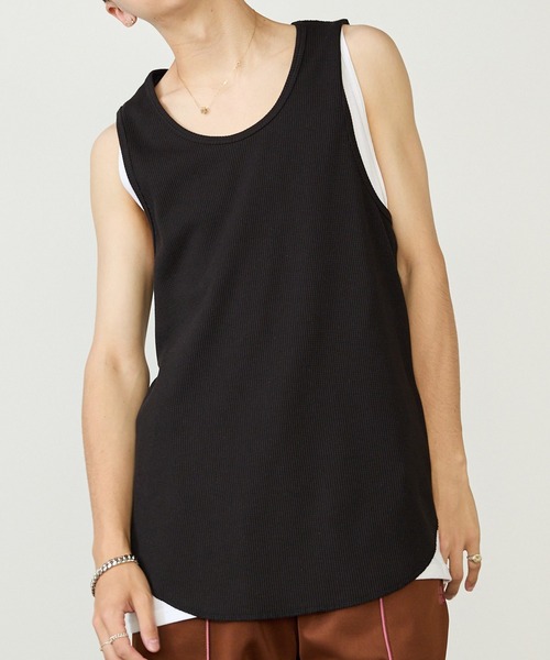 ROOPTOKYO(ループトウキョウ)の「ワッフルノースリーブタンクトップ(タンクトップ・メンズ・ホワイト系1/ホワイト系2/ホワイト系3/ブラック系1/ブラック系2/ブラック系3・M/L)」の5枚目の写真