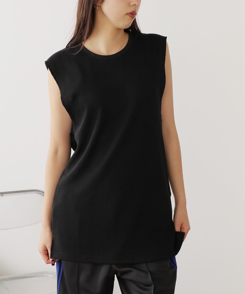 ROOPTOKYO(ループトウキョウ)の「ワッフルノースリーブタンクトップ(タンクトップ・メンズ・ホワイト系1/ホワイト系2/ホワイト系3/ブラック系1/ブラック系2/ブラック系3・M/L)」の16枚目の写真