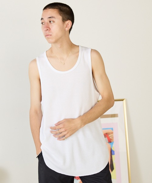 ROOPTOKYO(ループトウキョウ)の「ワッフルノースリーブタンクトップ(タンクトップ・メンズ・ホワイト系1/ホワイト系2/ホワイト系3/ブラック系1/ブラック系2/ブラック系3・M/L)」の18枚目の写真