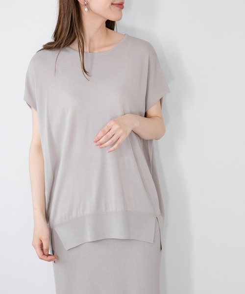 URBAN RESEARCH Sonny Label（アーバンリサーチサニーレーベル）の「『WEB限定』『洗濯可』フレンチトップス×スカートニットSET（ワンピース・レディース・グレー/ブラック/ベージュ・FREE）」の4枚目の写真