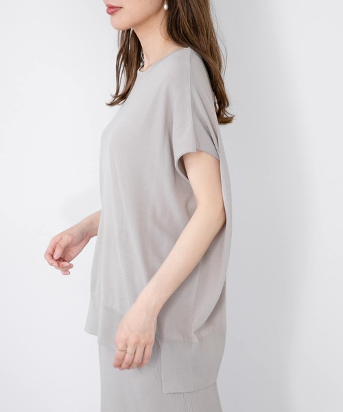 URBAN RESEARCH Sonny Label（アーバンリサーチサニーレーベル）の「『WEB限定』『洗濯可』フレンチトップス×スカートニットSET（ワンピース・レディース・グレー/ブラック/ベージュ・FREE）」の5枚目の写真