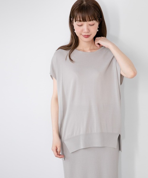 URBAN RESEARCH Sonny Label（アーバンリサーチサニーレーベル）の「『WEB限定』『洗濯可』フレンチトップス×スカートニットSET（ワンピース・レディース・グレー/ブラック/ベージュ・FREE）」の6枚目の写真