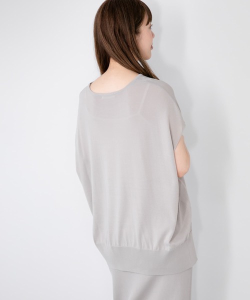 URBAN RESEARCH Sonny Label（アーバンリサーチサニーレーベル）の「『WEB限定』『洗濯可』フレンチトップス×スカートニットSET（ワンピース・レディース・グレー/ブラック/ベージュ・FREE）」の7枚目の写真