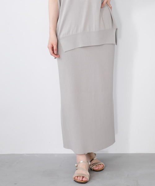 URBAN RESEARCH Sonny Label（アーバンリサーチサニーレーベル）の「『WEB限定』『洗濯可』フレンチトップス×スカートニットSET（ワンピース・レディース・グレー/ブラック/ベージュ・FREE）」の8枚目の写真