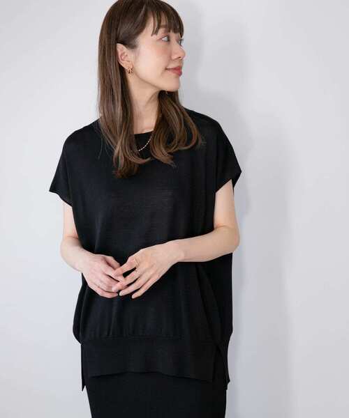 URBAN RESEARCH Sonny Label（アーバンリサーチサニーレーベル）の「『WEB限定』『洗濯可』フレンチトップス×スカートニットSET（ワンピース・レディース・グレー/ブラック/ベージュ・FREE）」の13枚目の写真