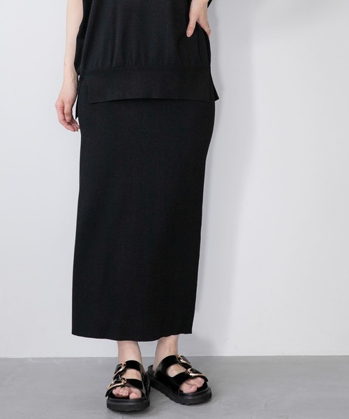 URBAN RESEARCH Sonny Label（アーバンリサーチサニーレーベル）の「『WEB限定』『洗濯可』フレンチトップス×スカートニットSET（ワンピース・レディース・グレー/ブラック/ベージュ・FREE）」の16枚目の写真