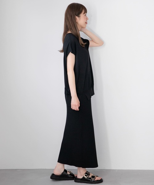 URBAN RESEARCH Sonny Label（アーバンリサーチサニーレーベル）の「『WEB限定』『洗濯可』フレンチトップス×スカートニットSET（ワンピース・レディース・グレー/ブラック/ベージュ・FREE）」の19枚目の写真